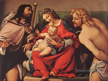  enfant - Madone avec l’enfant et Sts Rock et Sebastian 1522 Renaissance Lorenzo Lotto
